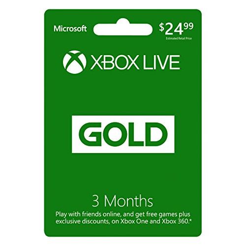  Microsoft Xbox Live 3 Month Gold Card (Physical Card)