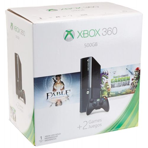  Microsoft Xbox 360 500GB Console - Fable Anniversary and Plants vs Zombies: Garden Warfare Bundle