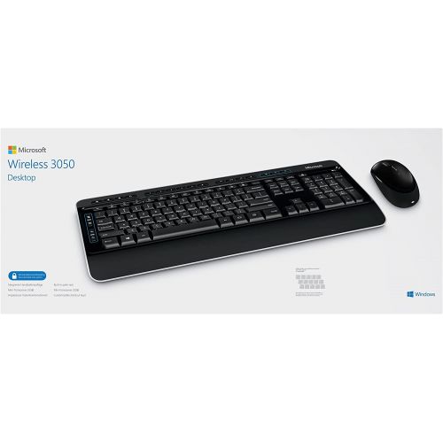  [아마존베스트]Microsoft Wireless Desktop 3050 (set with mouse and keyboard, German QWERZ keyboard layout, wireless)