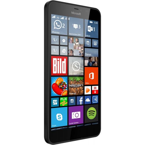  Microsoft Lumia 640 XL 8GB Quad-Core Windows 8.1 Single Sim Smartphone (GSM Unlocked) - Black