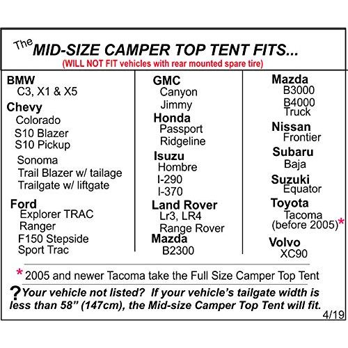  DAC Mid-Size Truck Camper Tent