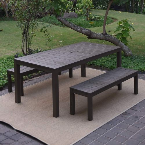  Mid Cambridge-Casual 817140 Alfresco Backless Bench, Dark Grey