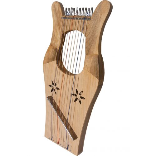  Mid-East Mini Kinnor King Davids Harp Lyre - Light Walnut & Ash