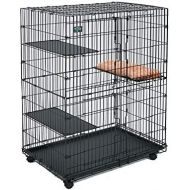 MidWest Homes for Pets Midwest Cat Playpen | Cat Cage Includes 3 Adjustable Perching Shelves & 1 Shelf-Attaching Cat Bed & Wheel Casters | Ideal for 1-2 Cats | Cage Measures 36L x 23.5W x 50.50H Inches
