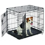 MidWest Homes for Pets Small Dog Crate | MidWest Life Stages 24 Double Door Folding Metal Dog Crate | Divider Panel, Floor Protecting Feet, Leak-Proof Dog Tray | 24L x 18W x 21H Inches, Small Dog Breed
