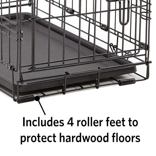  MidWest Homes for Pets Small Dog Crate | MidWest Life Stages 24 Double Door Folding Metal Dog Crate | Divider Panel, Floor Protecting Feet, Leak-Proof Dog Tray | 24L x 18W x 21H Inches, Small Dog Breed