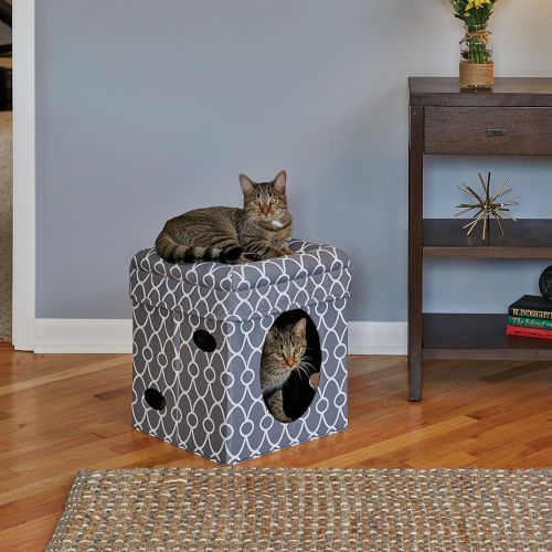  [아마존 핫딜] MidWest Homes for Pets MidWest Curious Cat Cube, Cat House / Cat Condo
