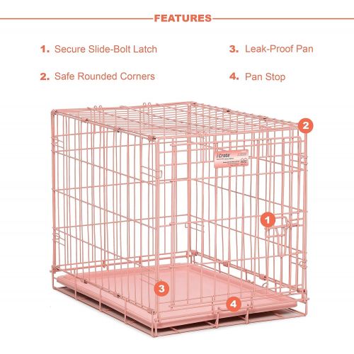  MidWest Homes for Pets Dog Crate | iCrate Single Door & Double Door Folding Metal Dog Crates | Fully Equipped