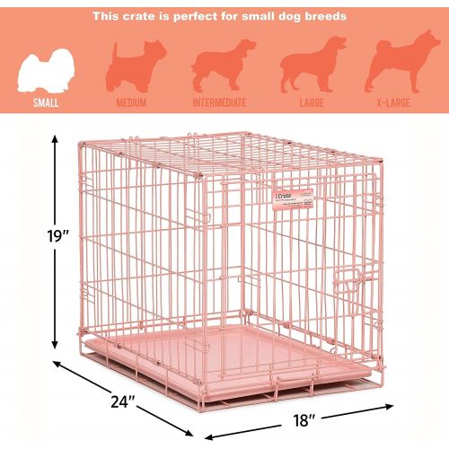  MidWest Homes for Pets Dog Crate | iCrate Single Door & Double Door Folding Metal Dog Crates | Fully Equipped