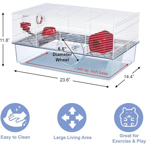  MidWest Homes for Pets Critterville Brisby Large Hamster Cage | Includes All Accessories, White