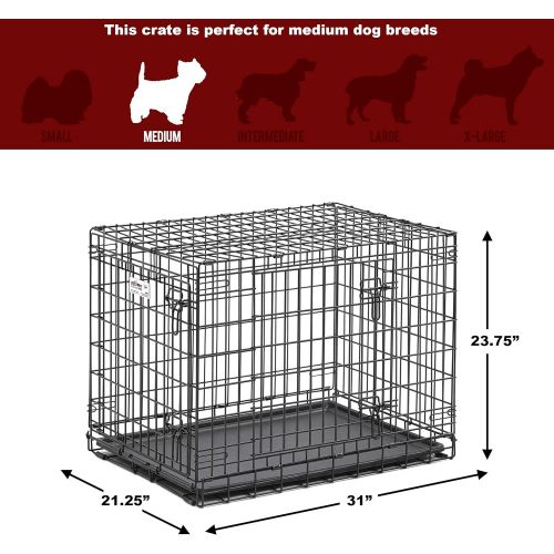  MidWest Homes for Pets Ulitma Pro (Professional Series & Most Durable MidWest Dog Crate) Extra-Strong Double Door Folding Metal Dog Crate w Divider Panel, Floor Protecting Roller Feet & Leak-Proof Plast