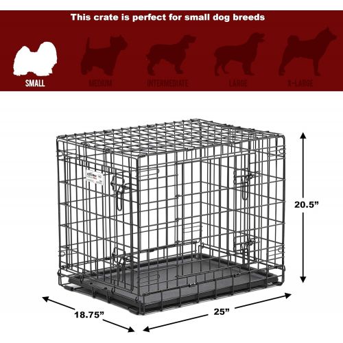  MidWest Homes for Pets Ulitma Pro (Professional Series & Most Durable MidWest Dog Crate) Extra-Strong Double Door Folding Metal Dog Crate w Divider Panel, Floor Protecting Roller Feet & Leak-Proof Plast