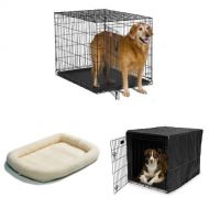 MidWest Homes for Pets 42-Inch Single Door iCrate with Fleece Bed and Cover