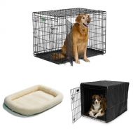 MidWest Homes for Pets 42-Inch Double Door iCrate with Fleece Bed and Cover