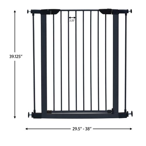  MidWest Homes for Pets Steel Pet Gate/Pet Safety Gate; 29 & 39 Tall in Soft White or Textured Graphite