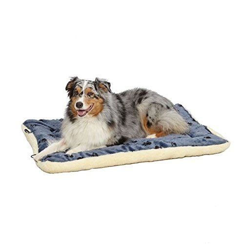  MidWest Homes for Pets Reversible Paw Print Pet Bed in Blue & White Synthetic Fur for Dogs & Cats
