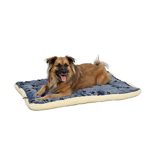  MidWest Homes for Pets Reversible Paw Print Pet Bed in Blue & White Synthetic Fur for Dogs & Cats