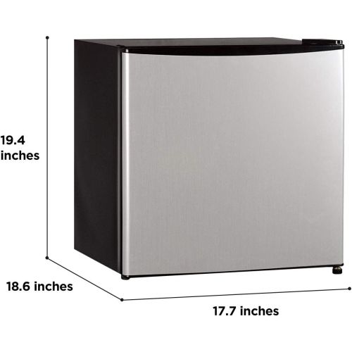  Midea WHS-65LSS1, 1.6 Cu. Ft. Compact Refrigerator, Stainless Steel