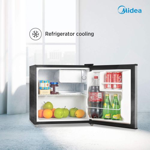  Midea WHS-65LSS1, 1.6 Cu. Ft. Compact Refrigerator, Stainless Steel