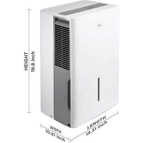  [아마존베스트]MIDEA MAD30C1YWS Portable Dehumidifier 30 Pint with Reusable Air Filter, Ideal for basements, Bedroom, Bathroom, Pint (20 Pint New DOE), white