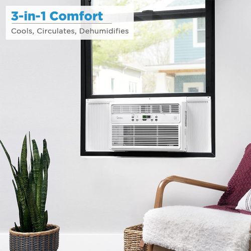  Midea 12,000 BTU EasyCool Window Air Conditioner, Dehumidifier and Fan - Cool, Circulate and Dehumidify up to 550 Sq. Ft., Reusable Filter, Remote Control