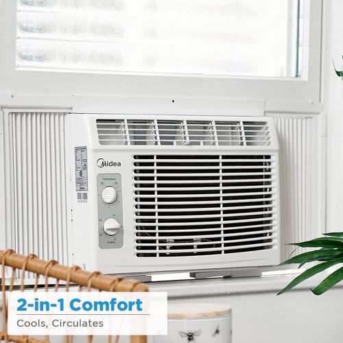  Midea 5,000 BTU EasyCool Window Air Conditioner and Fan - Cool up to 150 Sq. Ft. with Easy to Use Mechanical Control and Reusable Filter
