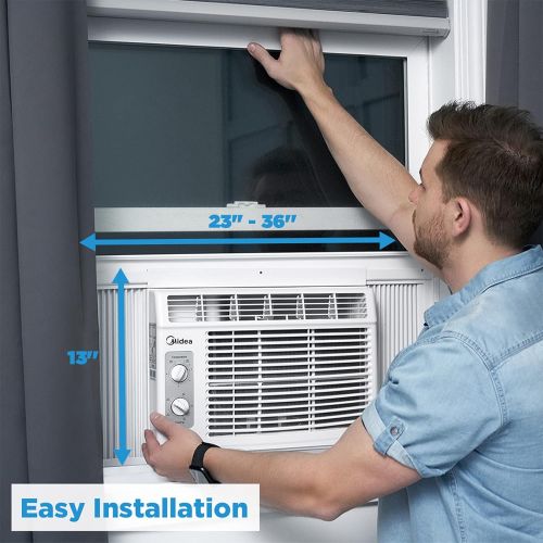  Midea 5,000 BTU EasyCool Window Air Conditioner and Fan - Cool up to 150 Sq. Ft. with Easy to Use Mechanical Control and Reusable Filter