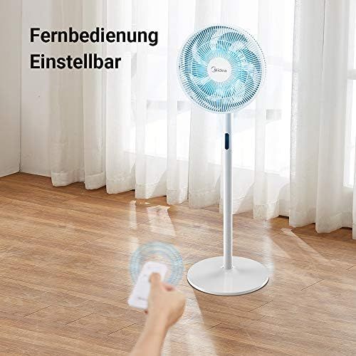  [아마존베스트]Midea FS40-15AR Floor Fan Super Quiet Powerful with Remote Control Durable Inverter Motor Saves Electricity Standing Fan DC Motor 26 Speeds 12 Hours Timer