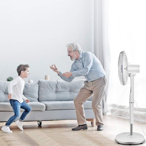  [아마존베스트]Midea FS40-15AR Floor Fan Super Quiet Powerful with Remote Control Durable Inverter Motor Saves Electricity Standing Fan DC Motor 26 Speeds 12 Hours Timer