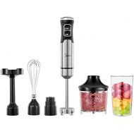 Midea MJ BH1001W 5 in 1 Stainless Steel Blender 1000 Watt 4 Piece Accessory Set Suitable for Baby Food Preparation, Mashed Potatoes, Salads, Soups and Vegetables