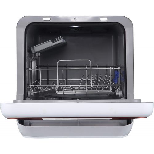  [아마존베스트]Midea ST 3.20N Mini Dishwasher Tableware Dishwasher for 2 Place Settings, Works with/without Water Connection, 6 Cleaning Programs, Delay Start Time, Freestanding, Camping