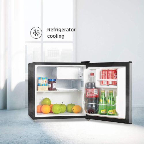  MIDEA Midea WHS-65LB1 Compact Single Reversible Door Refrigerator, 1.6 Cubic Feet(0.045 Cubic Meter), Black