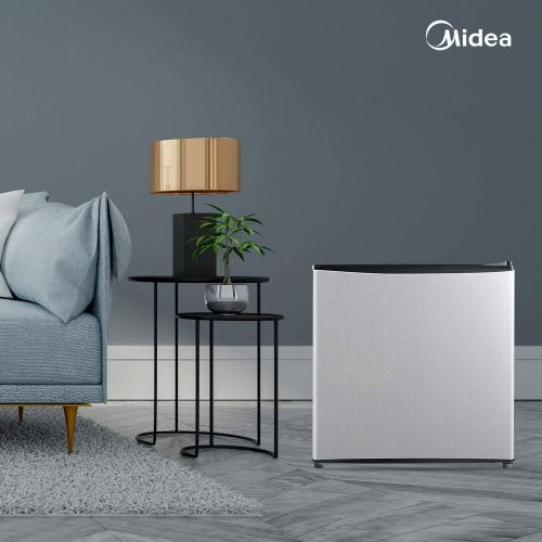  MIDEA Midea WHS-65LB1 Compact Single Reversible Door Refrigerator, 1.6 Cubic Feet(0.045 Cubic Meter), Black