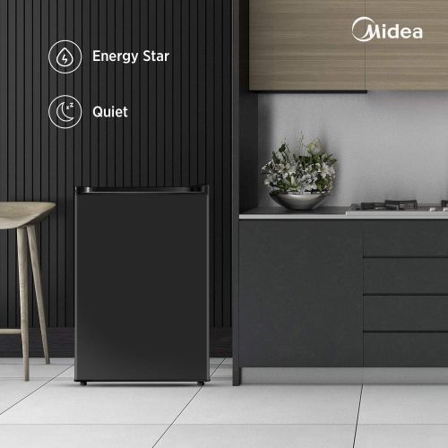  MIDEA Midea WHS-65LB1 Compact Single Reversible Door Refrigerator, 1.6 Cubic Feet(0.045 Cubic Meter), Black