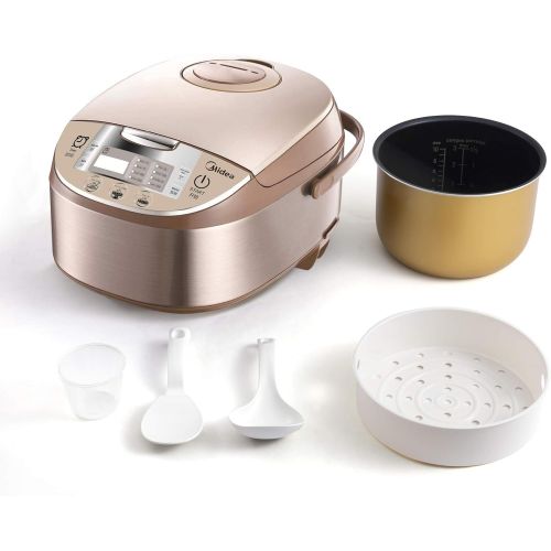  MIDEA Midea Mb-fs5017 10 Cup Smart Multi-cookerRice CookerMaker & Steamer & Slow Cooker, Brushed Brown, 5Qt875W