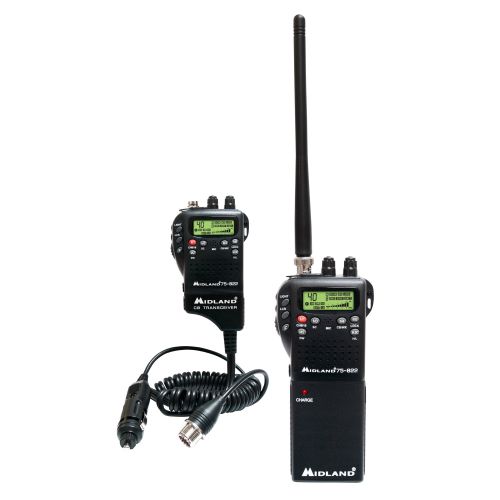  Midland 75-822 Handheld 40-Channel CB Radio with Weather/All-Hazard Monitor & Mobile Adapter