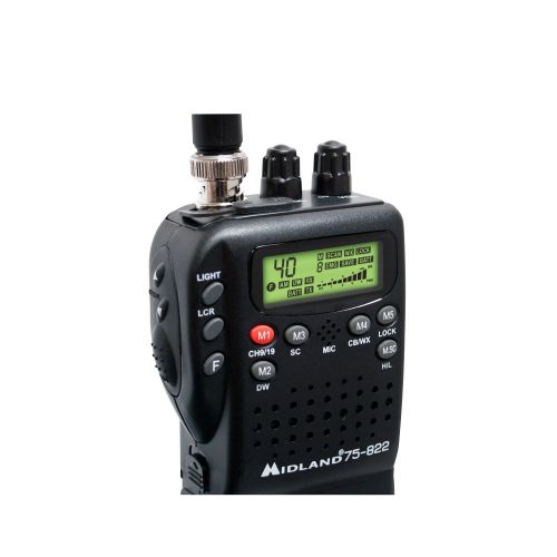  Midland 75-822 Handheld 40-Channel CB Radio with Weather/All-Hazard Monitor & Mobile Adapter