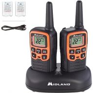 Midland- T51VP3 X-TALKER Spotting and Recovery Walkie-Talkie Long Range - FRS Two Way Radio for kids Caravanning with NOAA Weather Scan + Alert, 38 Privacy Codes - Black/Orange - 2 Pack