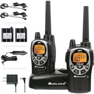 Midland GXT1000VP4 - 50 Channel GMRS Two-Way Radio - Long Range Walkie Talkie with 142 Privacy Codes, SOS Siren, and NOAA Weather Alerts and Weather Scan (Black/Silver, Pair Pack)