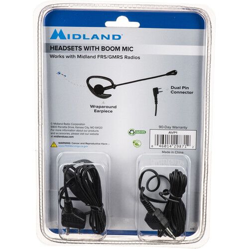  Midland AVP-1 Single-Ear Boom Mic Headset for Extra-Talk and G-Series (Pair)