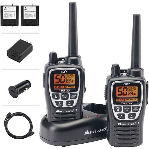  Midland GXT3000VP4 GMRS Two-Way Radio (2-Pack)