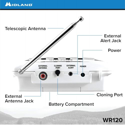  [아마존베스트]Midland - WR120B/WR120EZ - NOAA Emergency Weather Alert Radio - S.A.M.E. Localized Programming, Trilingual Display, 60+ Emergency Alerts, & Alarm Clock (WR120B - Box Packaging)