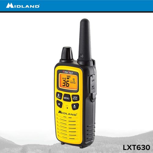  [아마존베스트]Midland - LXT630VP3, 36 Channel FRS Two-Way Radio - Up to 30 Mile Range Walkie Talkie, 121 Privacy Codes, NOAA Weather Scan + Alert (Pair Pack) (Yellow/Black)