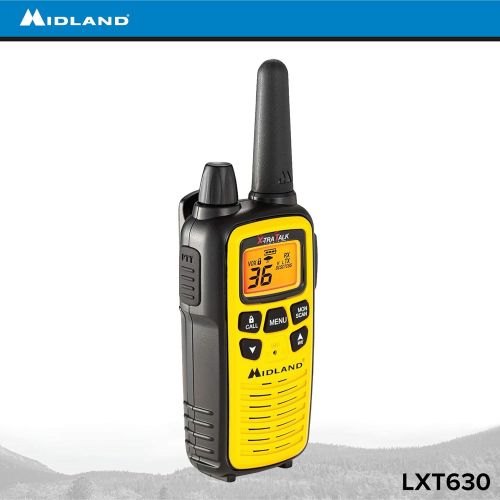  [아마존베스트]Midland - LXT630VP3, 36 Channel FRS Two-Way Radio - Up to 30 Mile Range Walkie Talkie, 121 Privacy Codes, NOAA Weather Scan + Alert (Pair Pack) (Yellow/Black)