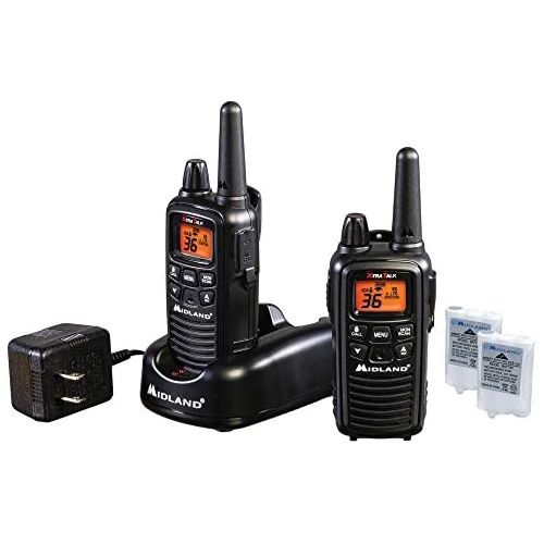  [아마존베스트]Midland - LXT600VP3, 36 Channel FRS Two-Way Radio - Up to 30 Mile Range Walkie Talkie, 121 Privacy Codes, NOAA Weather Scan + Alert (Pair Pack) (Black)