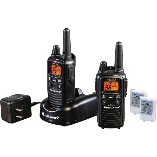  [아마존베스트]Midland - LXT600VP3, 36 Channel FRS Two-Way Radio - Up to 30 Mile Range Walkie Talkie, 121 Privacy Codes, NOAA Weather Scan + Alert (Pair Pack) (Black)