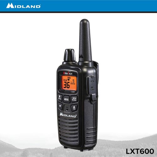  [아마존베스트]Midland - LXT600VP3, 36 Channel FRS Two-Way Radio - Up to 30 Mile Range Walkie Talkie, 121 Privacy Codes, NOAA Weather Scan + Alert (Pair Pack) (Black)