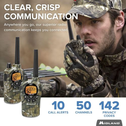  [아마존베스트]Midland 50 Channel GMRS Two-Way Radio - Long Range Walkie Talkie (Mossy Oak Camo, 2-Pack)