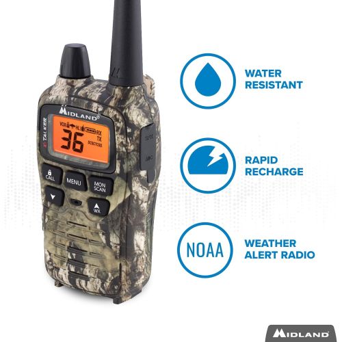  [아마존베스트]Midland T75VP3 X-TALKER Long Range Walkie Talkie - FRS Two Way Radio with NOAA Weather Scan + Alert, 36 Channels, and 121 Privacy Codes (Mossy Oak Camo, 6 Radios)