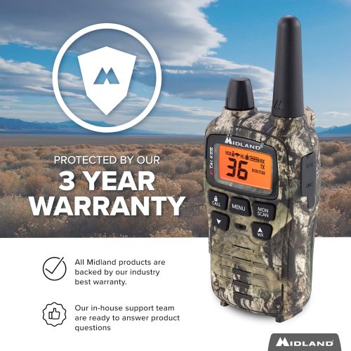  [아마존베스트]Midland T75VP3 X-TALKER Long Range Walkie Talkie - FRS Two Way Radio with NOAA Weather Scan + Alert, 36 Channels, and 121 Privacy Codes (Mossy Oak Camo, 6 Radios)